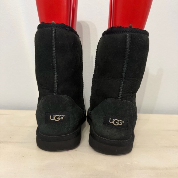 Ugg Black Suede Classic Short Boots - Picture 5 of 7